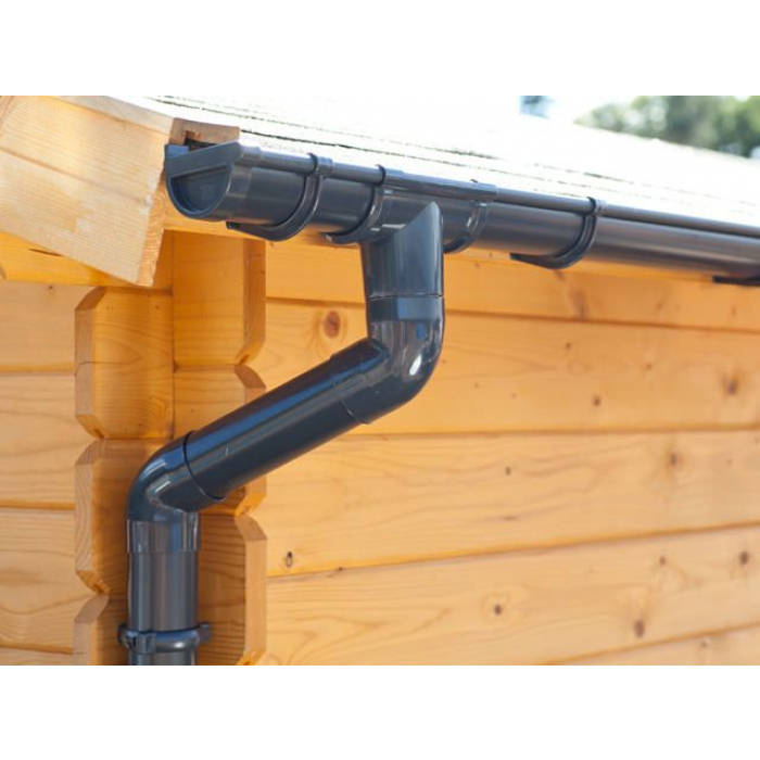 PVC dakgootset GD16 compleet - vierkant - antraciet - 1400-2450 cm