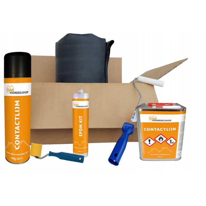 Europees EPDM Dakpakket compleet 1,20 mm dik - 3,50 meter breed
