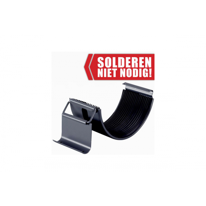 Verzinkte dakgootset compleet - vierkant - antraciet - 1480-2500 cm
