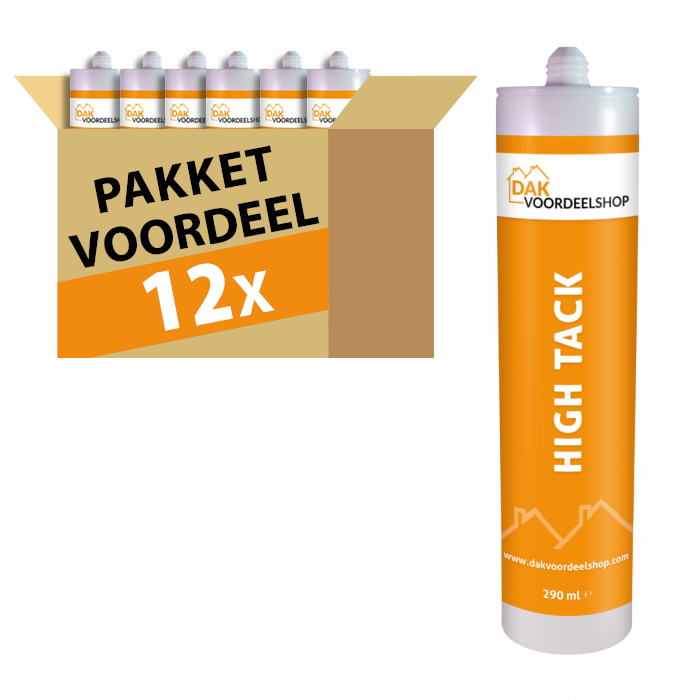 Dakvoordeelshop 12 stuks High Tack Kit 290ml (zwart) - pakketvoordeel